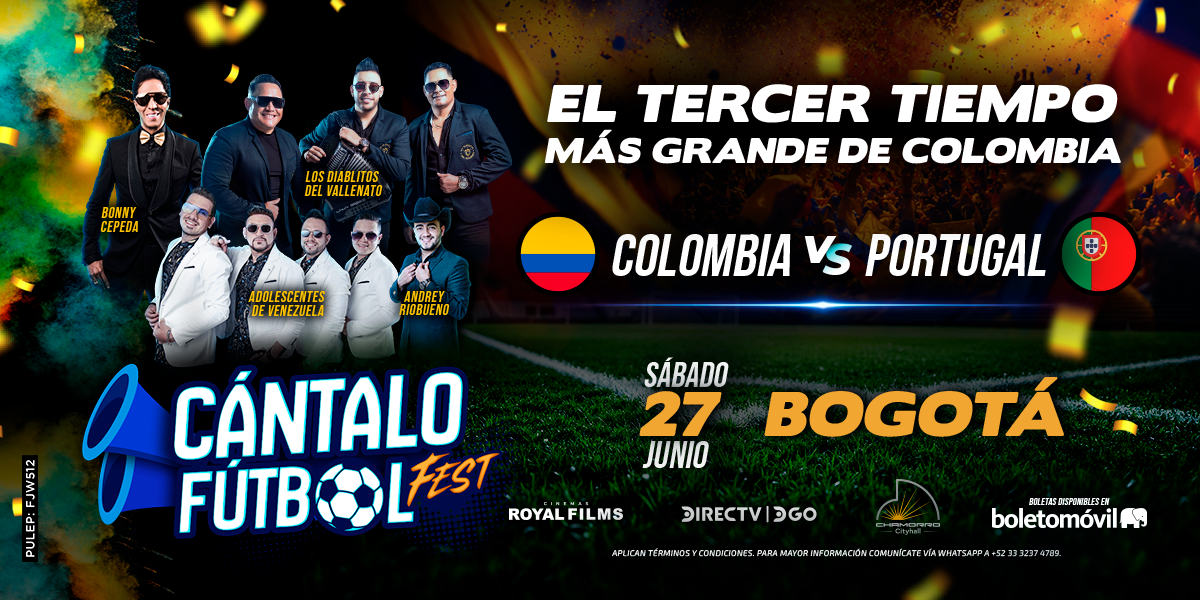 “Cántalo Fútbol Fest”: Colombia vs Portugal tendrá su propia rumba masiva en Bogotá, Medellín y Cali